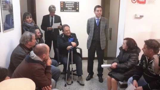 Un momento dell&#039;incontro con gli assegnatari presso la sede Ater di Rieti
