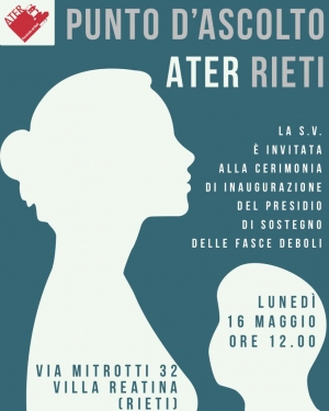 Inaugurazione Punto d&#039;Ascolto sociale a Villa Reatina