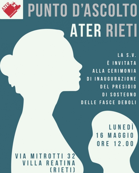 Inaugurazione Punto d&#039;Ascolto sociale a Villa Reatina